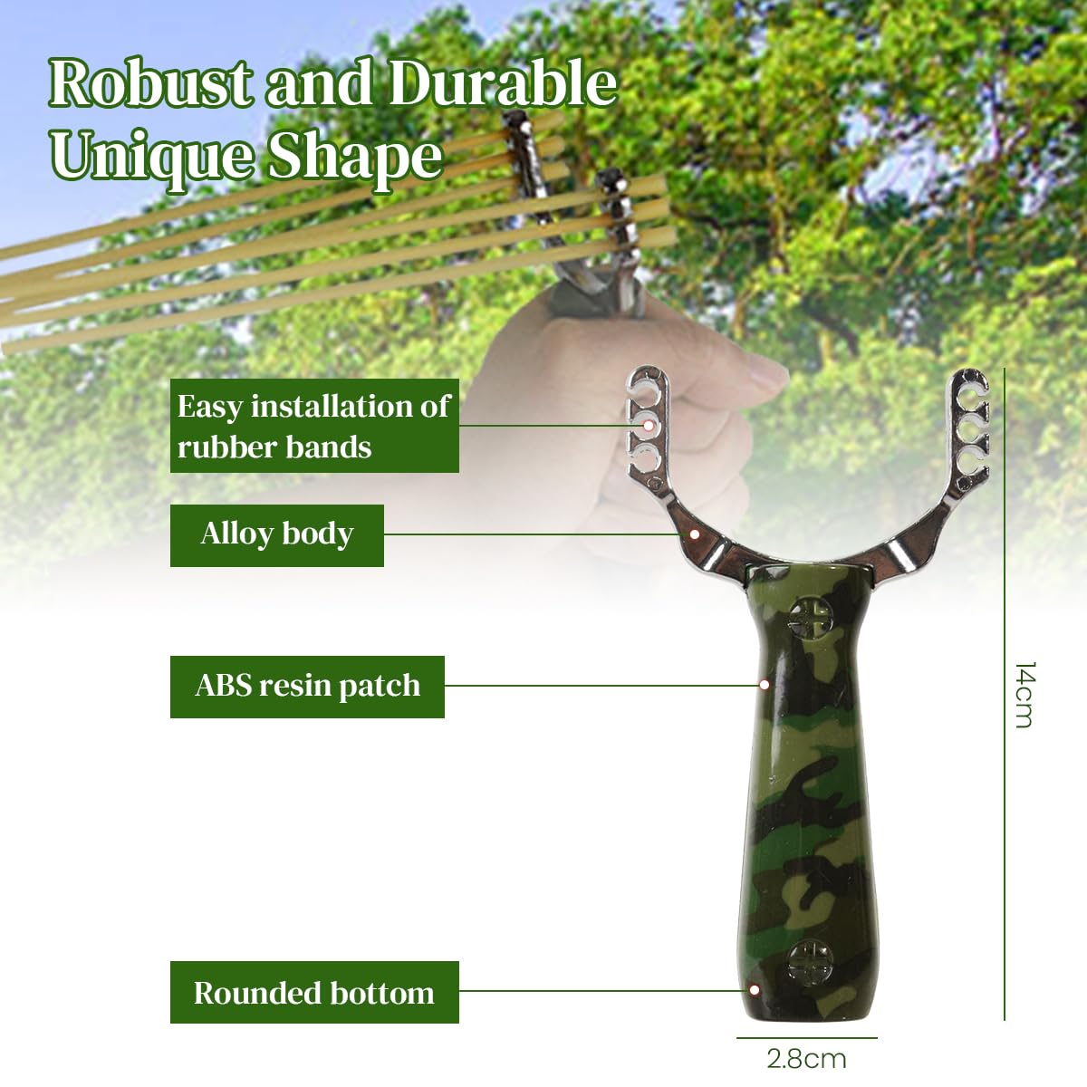 Proberos Slingshot with 3pcs Gulel Rubber Band