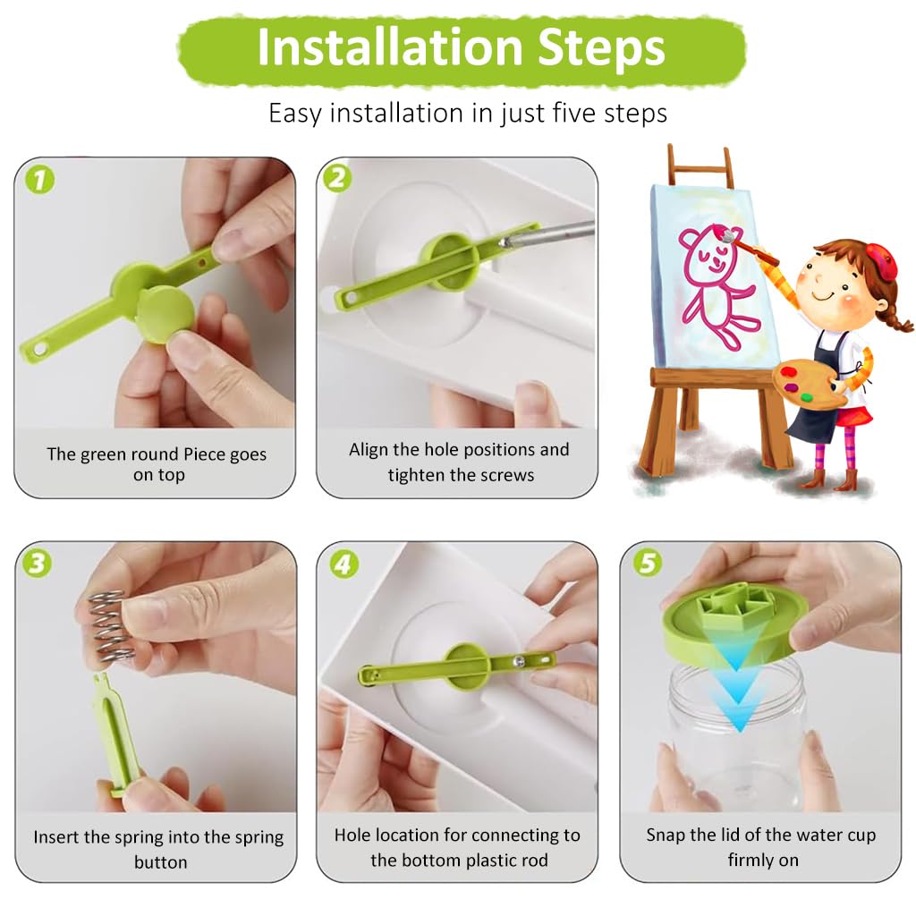 HASTHIP 2 in 1 Paint Brush Cleaner Machine Desk Paint Brush Cleaner with Flushing Button & Auto Refill Refill Water Tank Paint Brush Cleaner for Oil Paint Brushes, Acrylic Paint Brushes, Makeup Brush