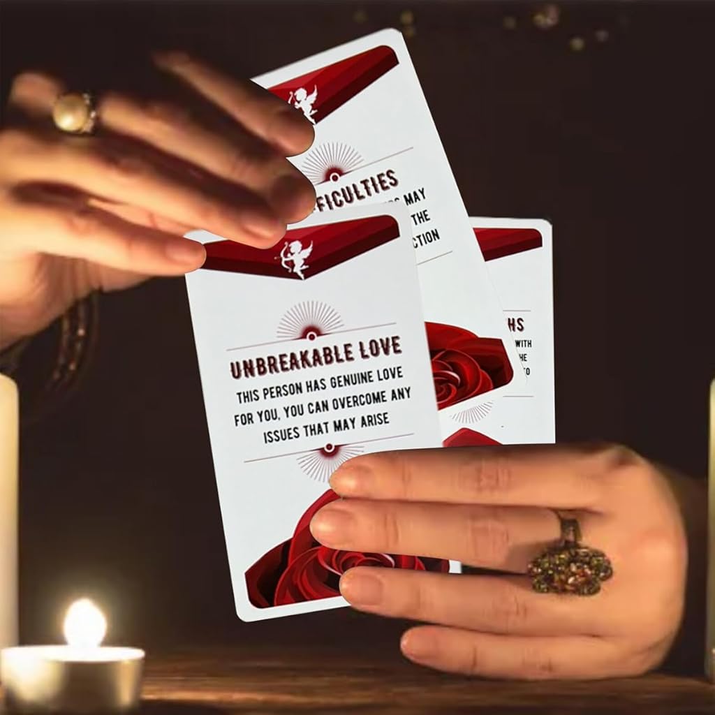 PATPAT 53Pcs Angel of Love Inspiration Cards Love Oracle Cards Romantic Love Guiding Cards Party Gaming Cards Life Purpose Oracle Cards Love Self-Reflection Love Inspiration Cards Gift Tarot Card