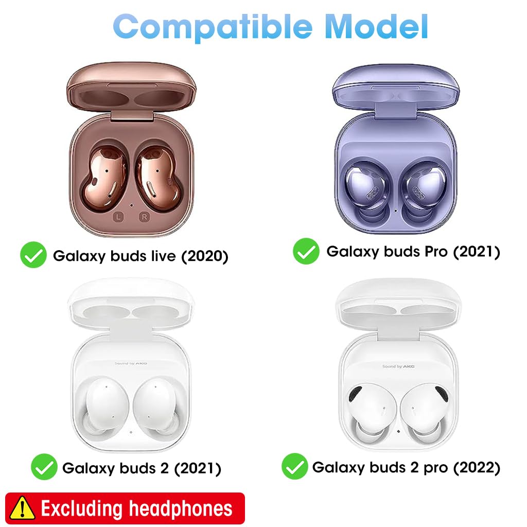 ZORBES Shockproof Case for Galaxy Buds 2 Pro/Galaxy Buds 2 Safe Case with Lock for Galaxy Buds 2 Charging Case Protection Crystal TPU Cover with Keychain (Clear)
