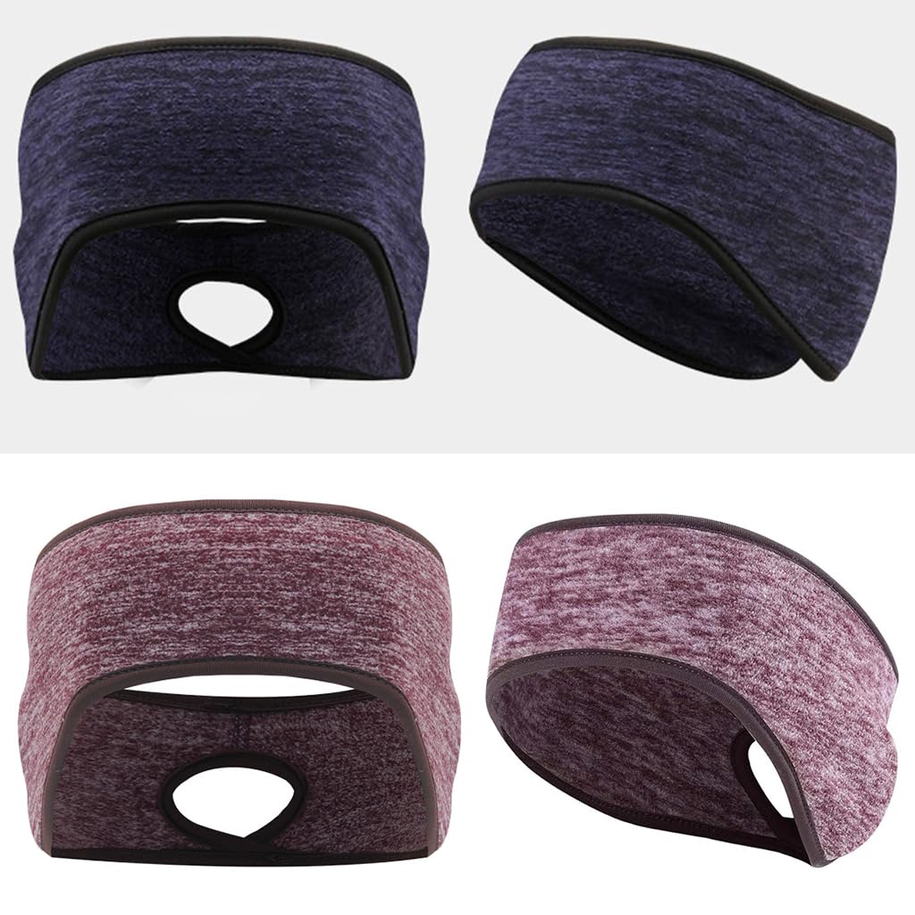 Proberos 2pcs Fleece Headband Ear Muffs Winter Headband Fitness Headband Stretchy Headband Unisex Headband Elastic Non-slip Fitness Sweat Proof Headband for Yoga, Workout, Running