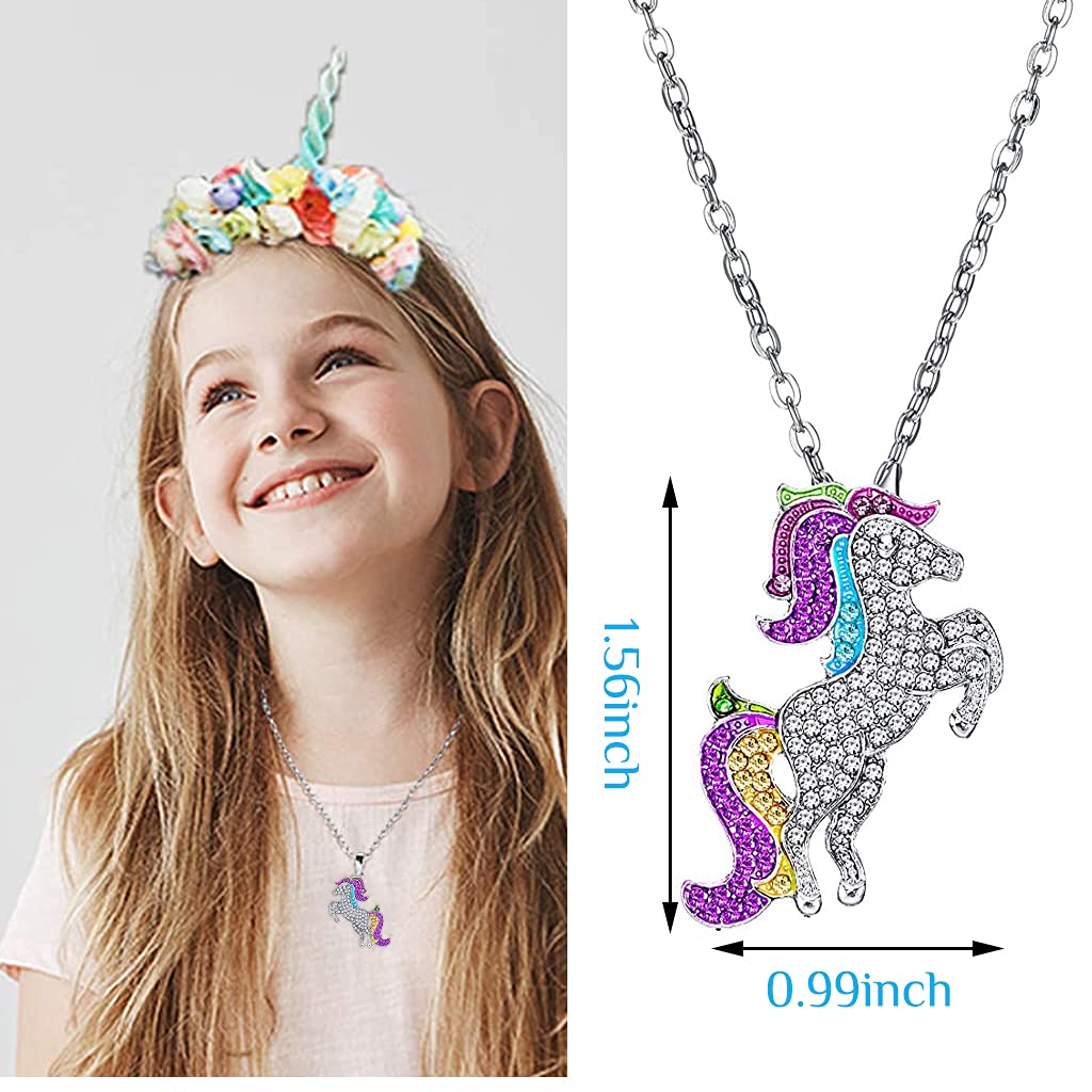SANNIDHI Unicorn Necklace for Girls Stylish Alloy Pendant Necklace for Girls with Message Card Fashion Neck Locket Chain Pendent for Girls Pendent for Girls Gifting - 1