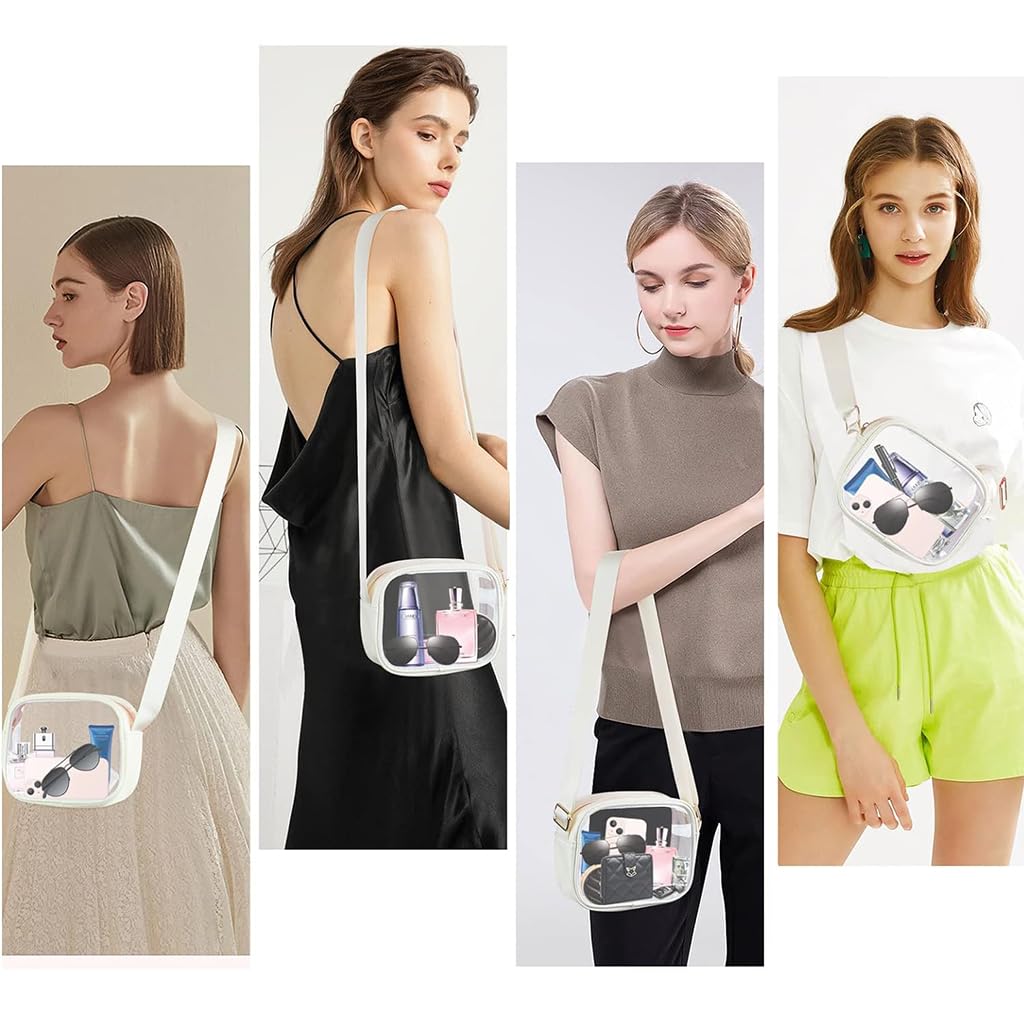 PALAY Sling Bag For Women Messenger Bag PVC Sling Bag with Adjustable Shoulder Strap Transparent Purse Clear Crossbody Bag for Women Men, Waterproof