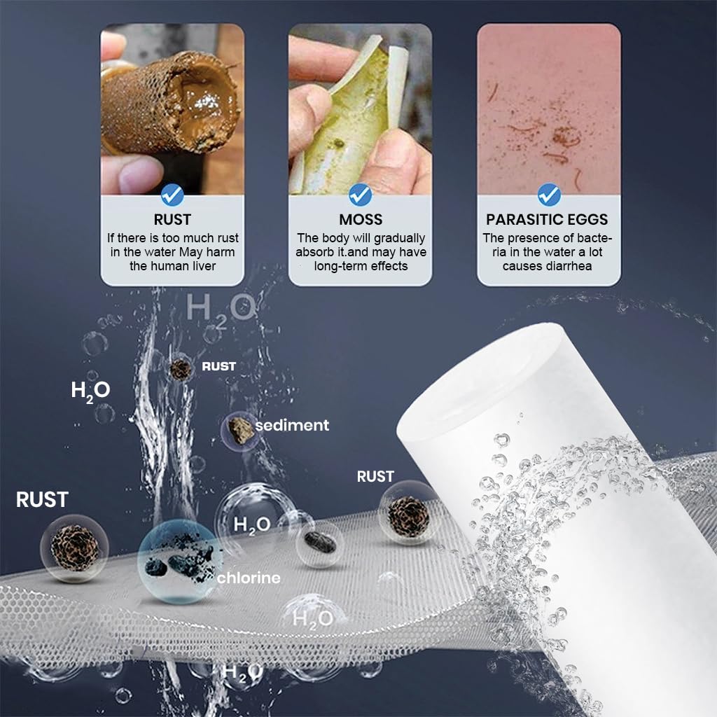 Serplex Sediment Water Filter for House Water System Water Filter Cartridge with 3 Replacement Filter Cartridge Universal Sediment Water Filter for Laundry, Kitchen, Bathroom, Toilet Water System