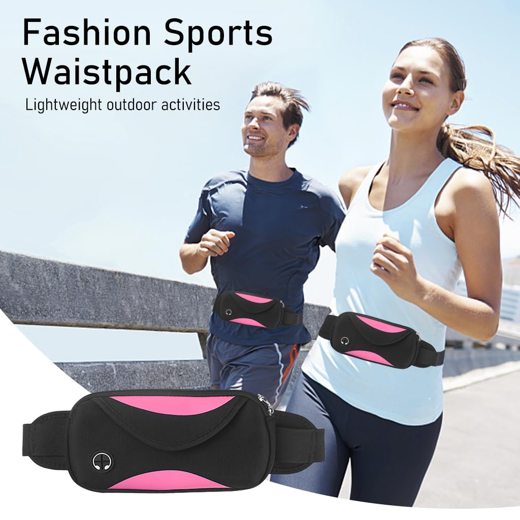 ZIBUYU Waist Bag for Women Stylish Slim Waterproof Women Fanny Bag for Travel with Adjustable Strap Waist Bag for Traveling, Walking, Cycling, Running, Hiking, Hold Mobile, Keys, Cards - Pink