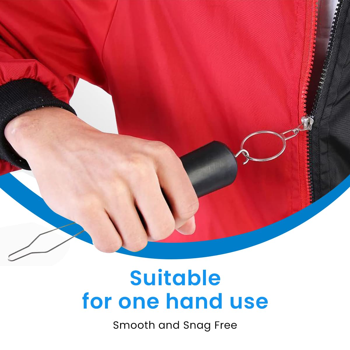 HASTHIP Buttoning Hook Dressing Aid 2 in 1 Button Hook and Zipper Pull Dual End Adaptive Dressing Aids Tool for Seniors, Arthritis Patients, Hand Injury Recovery