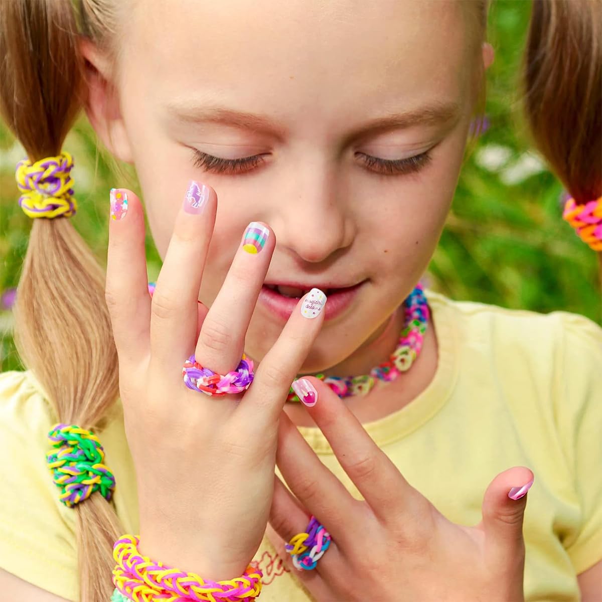MAYCREATE 72pcs Kids Press-On Gel Nails Cute Cartoon False Nail Press on Fake Nails Full Cover Press On False Nails for Girls Party Favor Gift Press-on Nail for Girls