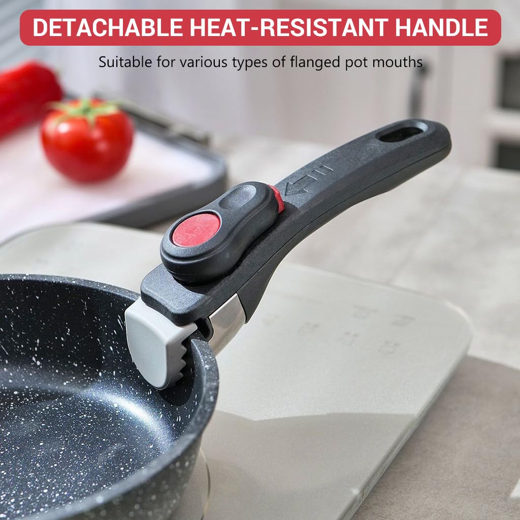 HASTHIP Detachable Handle Only for ROYDX Kitchen Cookware Sets Stainless Steel Pots and Pans,Removable Handle for 10,16 Pieces & 20 Pieces