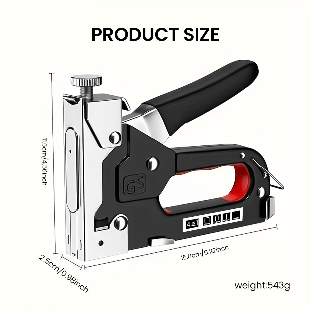 Serplex Staple Gun Tool Kit 4 in 1 Multi Staple Gun & 4000Pcs Staple with 4 Types, with Staple Remover, Heavy Duty Staple Gun Ideal for Softwood, Upholstery, Furniture, DIY Crafting