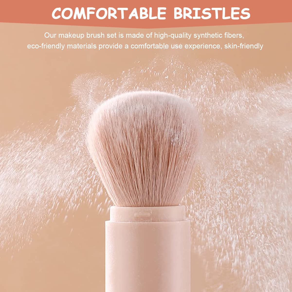 MAYCREATE Mini Makeup Brush Set 4 in 1 Portable Travel Lip Brush, Highlight Brush, Eyeshadow Brush, Foundation Brush Retractable Facial Cosmetic Brush Set