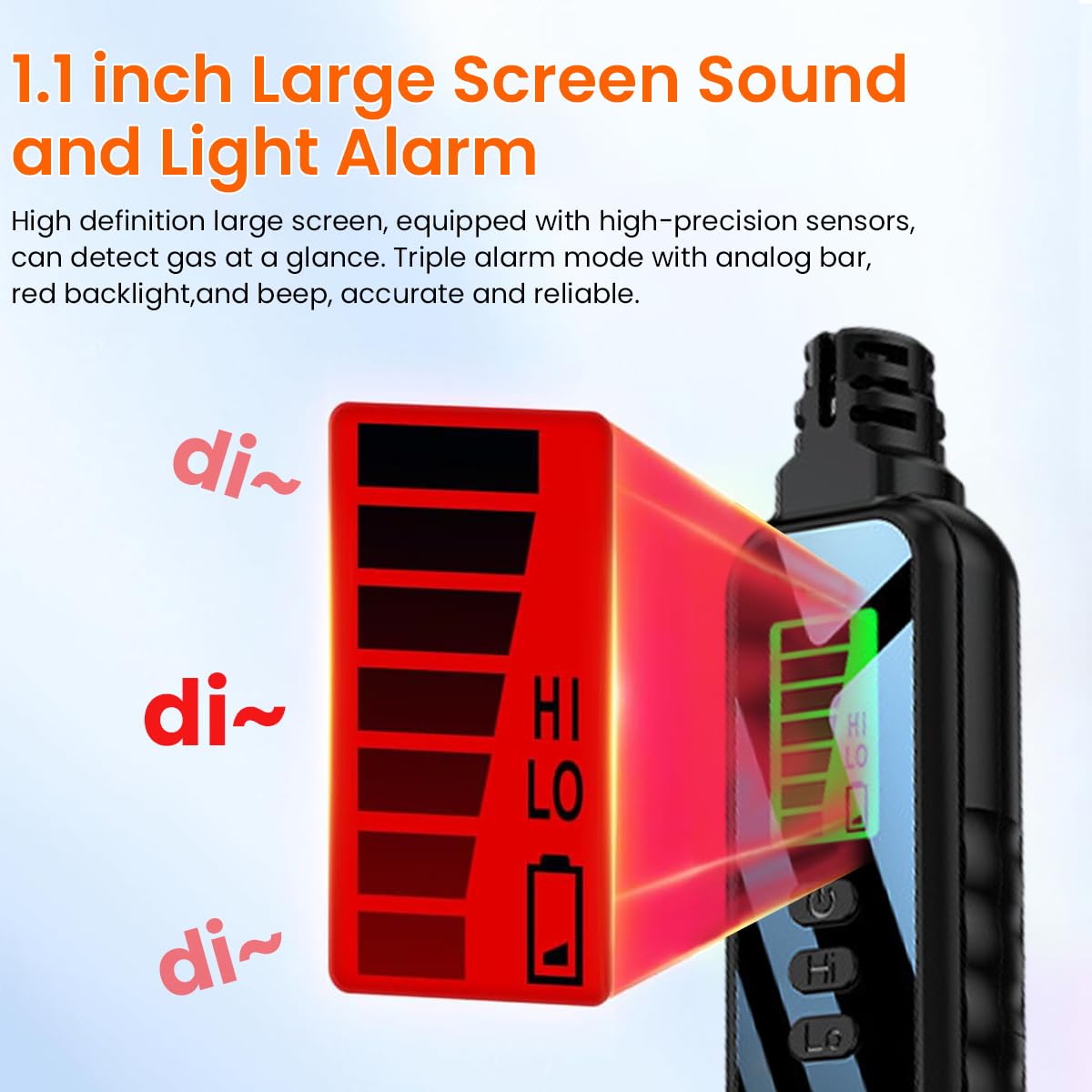 HASTHIP Gas Leak Detector Portable LCD Nature Gas Detector with Buzz Alarm High & Low Senstivity, Gas Sniffer to Locate Combustible Gas Leak Sources Like Methane, Propane(Battery Not Included)