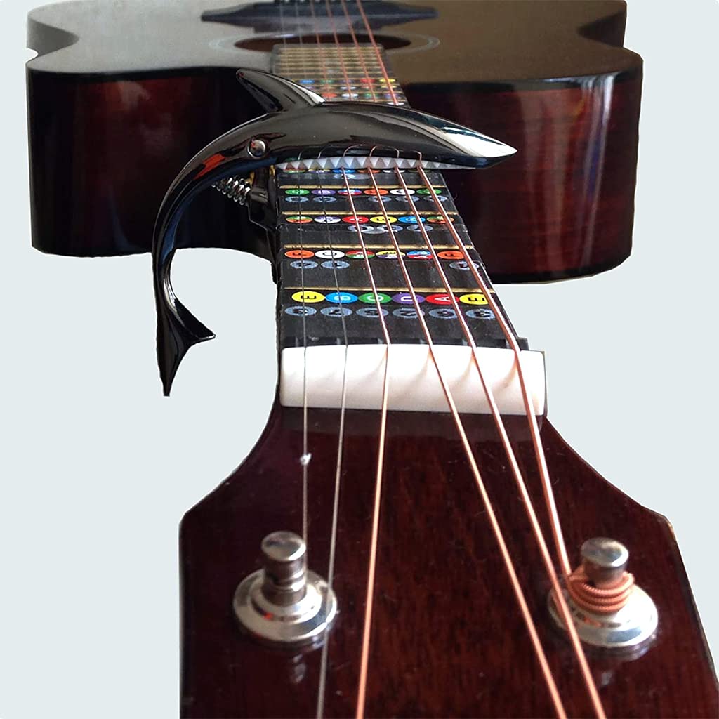 ZORBES Guitar Capo for Acoustic and Electric Guitars, Creative Capo Zinc Alloy Guitar Capo for Ukulele, Electric And Acoustic Guitars (Black)