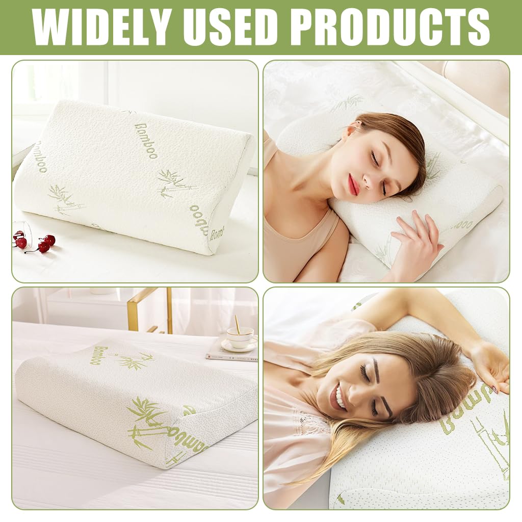 HASTHIP Sleeping Pillow Memory Foam Pillow Supportive Neck Contour Design Bamboo Fiber Memory Foam Pillow Gentle Supportive Sleeping Pillow