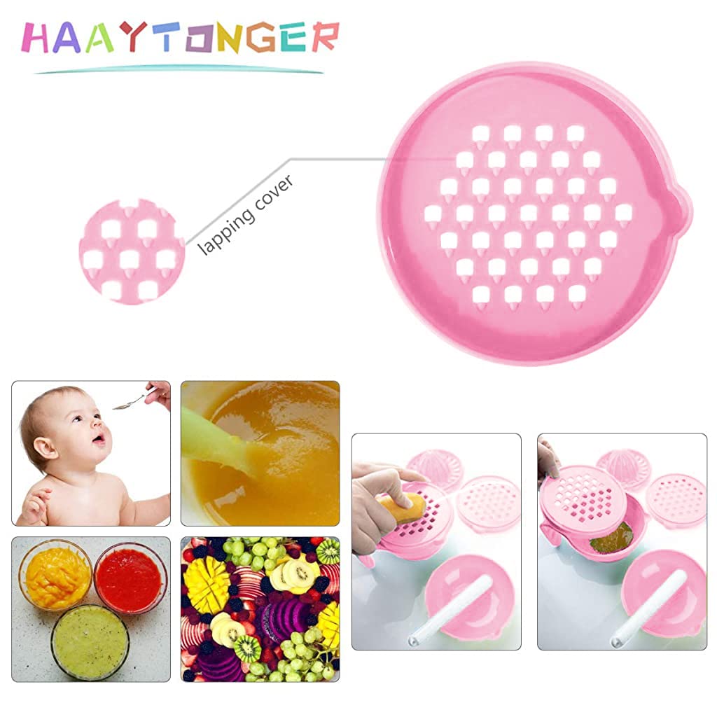 ELEPHANTBOAT 9 in 1 Versatile Baby Food Masher Mill, Food Processor, Grinder, Juicer, Filter with Textured Mashing and Filtering Plates, BPA-Free Serve Bowl