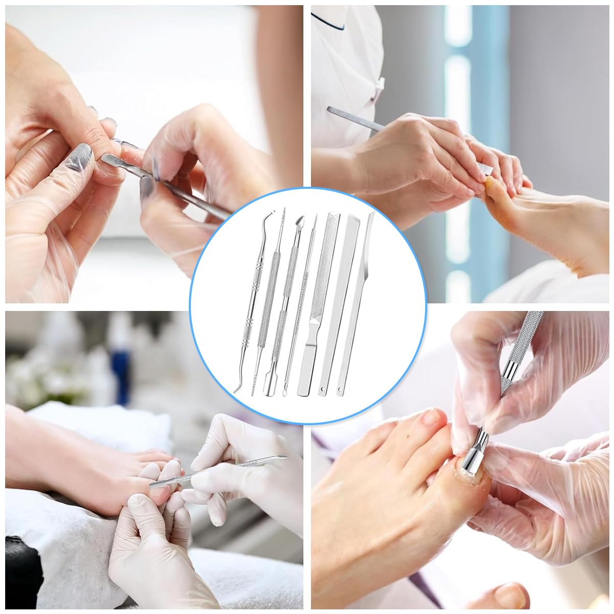 MAYCREATE Nail Clipper Pedicure Kit Ingrown Nail Kit 10pcs Stainless Steel Toenail Clippers Manicure Set with Storage Case Spring-loaded Thick Nail Clipper Kit Travel Nail Clippers Kit