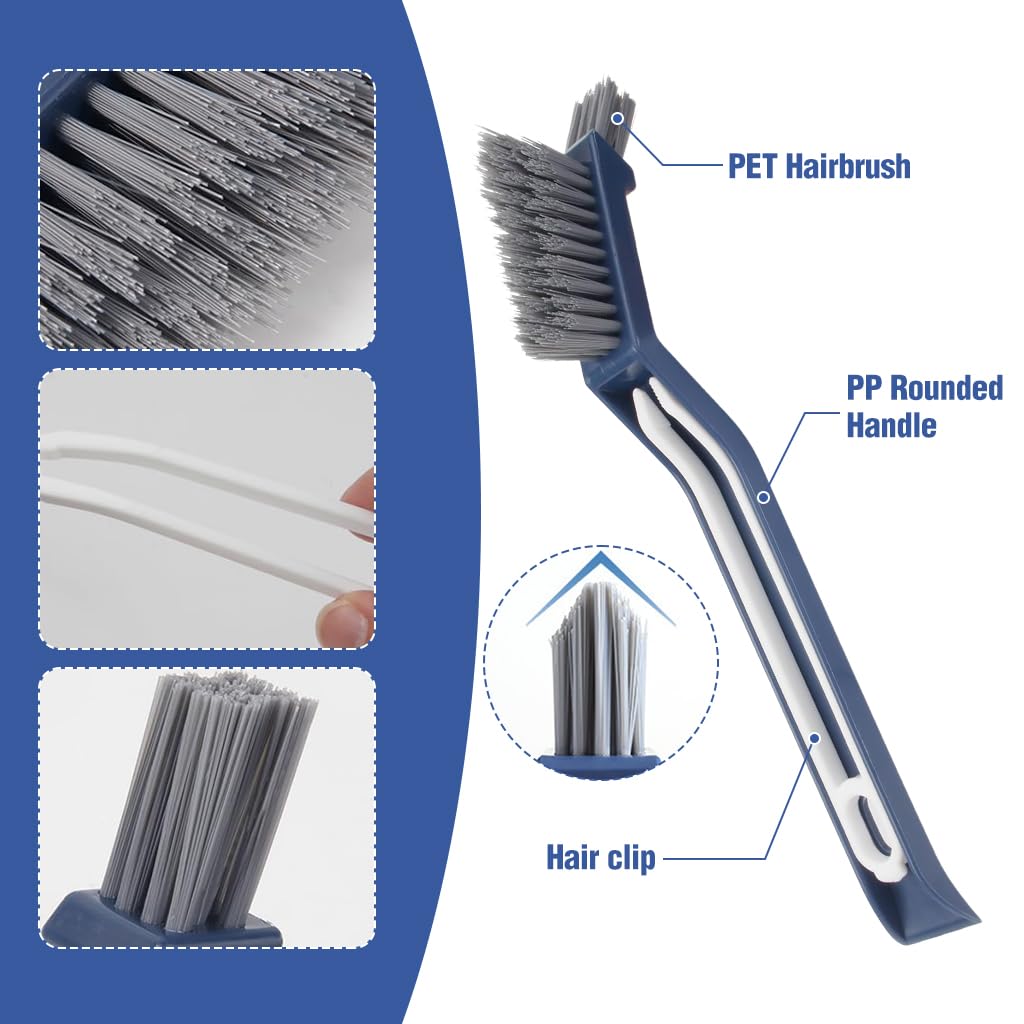 HASTHIP 2Pcs Crevice Cleaning Brushes 11 inches Cleaning Brush Nylon Hard Bristle Seam Cleaning Brush Multipurpose Cleaning Brushes for Tiles, Window, Wall Crevice, Kitchen Sink