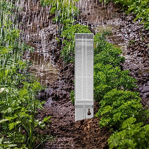 Optifit Rain Gauge for Agricultural, 5 inch Plastic Rain Gauge with Stake Rain Gauge, Meteorologists & Hydrologists Measure Rain Gauge for Rain Fall Measure, Garden, Agricultural Activities