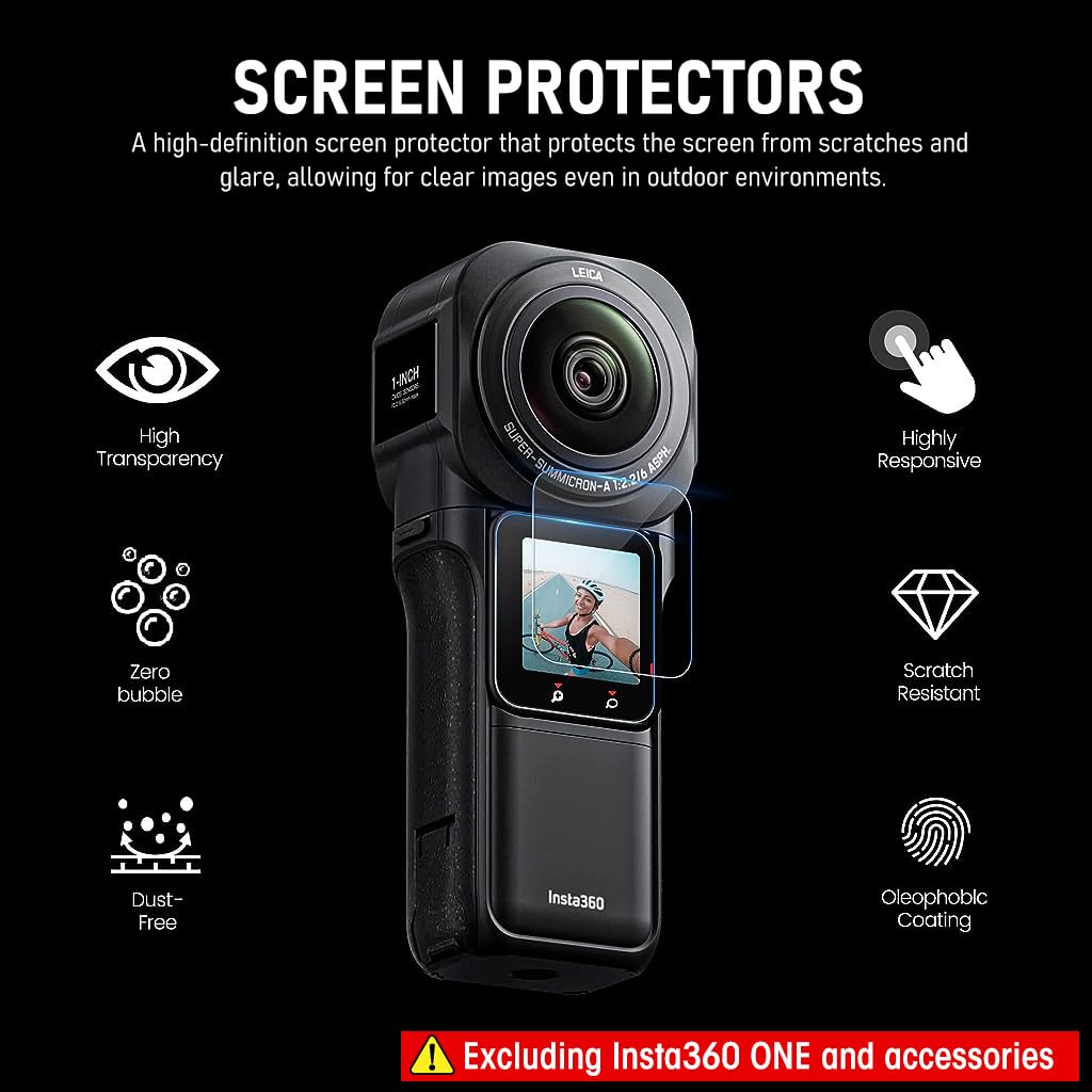 ZORBES Carrying Case for Insta360 ONE RS Camera, AntiScratch Hard Case Waterproof Storage Bag Hard Shell Camera Bag Protective Travel Case with 2Pc Camera Screen Protector, Not Include Insta360 Camera