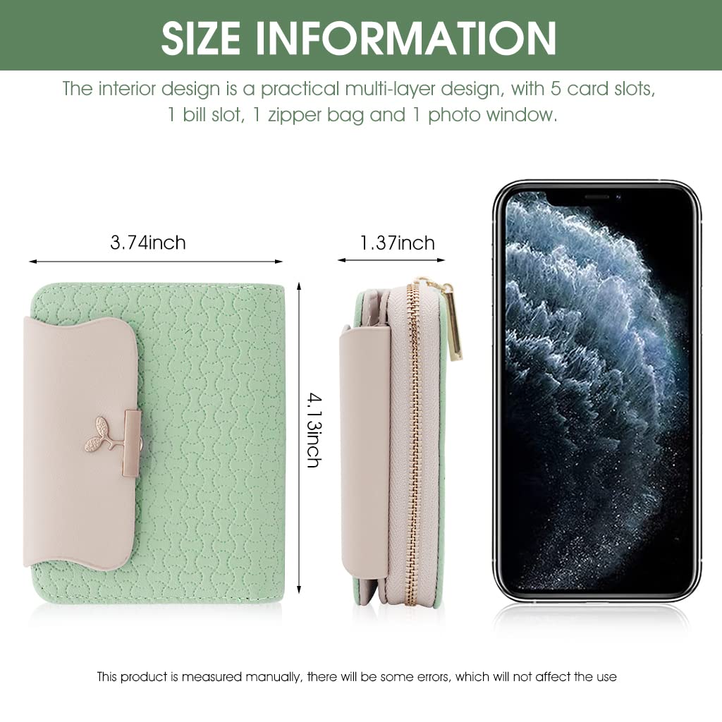PALAY Small Wallet For Women PU Leather Purse with Zipper Bifold Card Coin Holder Cash Bag Clutch Wallet Fashion Women Wallet Purse Gift Wallet for Girl