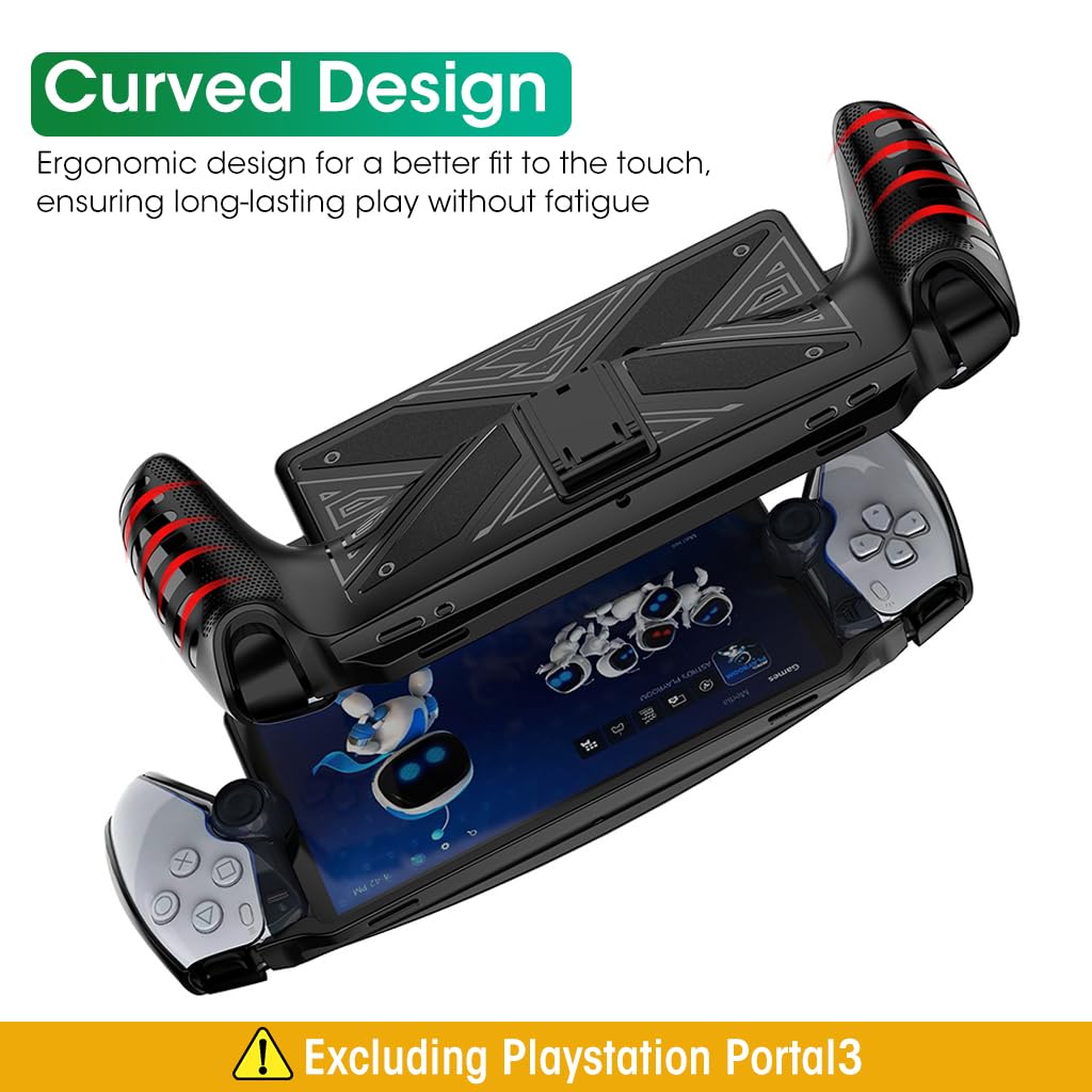 ZORBES Protective Case Cover for Playstation Portal Game, TPU Protective Skin Cover for Playstation Game Console with Kickstand, Anti-Scratch Protective Cover for Playstation Portal Game Machine Protector