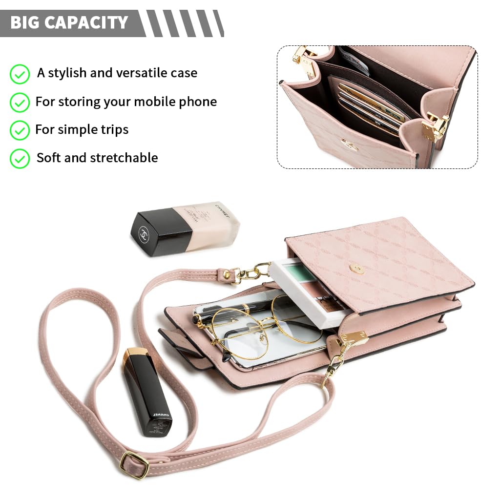 PALAY Crossbody Bags for Women Sling Bag PU Leather Mobile Pouch with Zipper Phone bag Mini Shoulder Bags for Girls Ladies Gifts