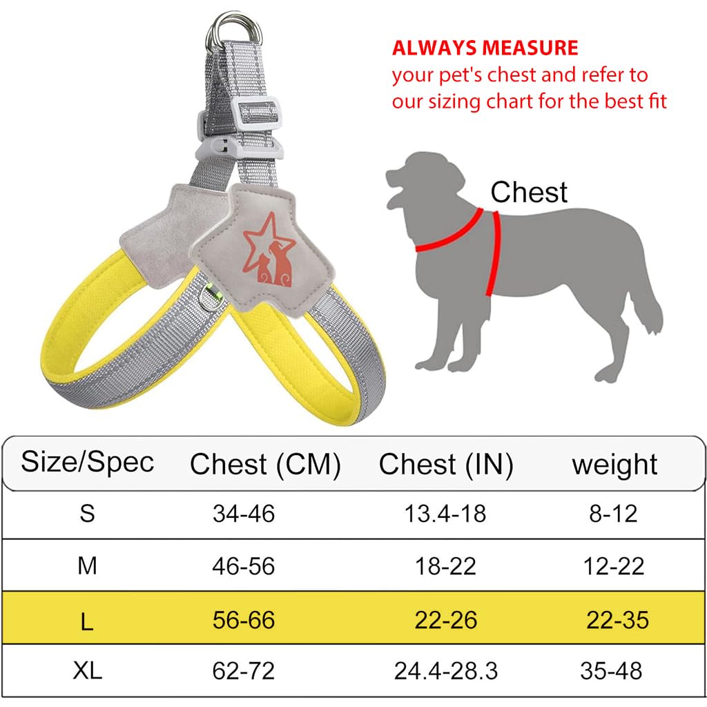 Qpets Large Dog Harness, Adjustable Outdoor Pet Vest Harness, Dog Harness with Safety Reflective Strap & Fashionable Double D-Rings, Easy to Control for Large Dogs (Without Leash, Size L)