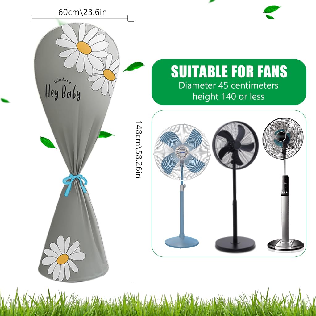 HASTHIP Floor Fan Dust Cover Full Coverage Dust Cover Waterproof Dust Proof PEVA Dust Cover for Floor Fan 55'' Floor Fan Universal Fashion Print Dust Cover