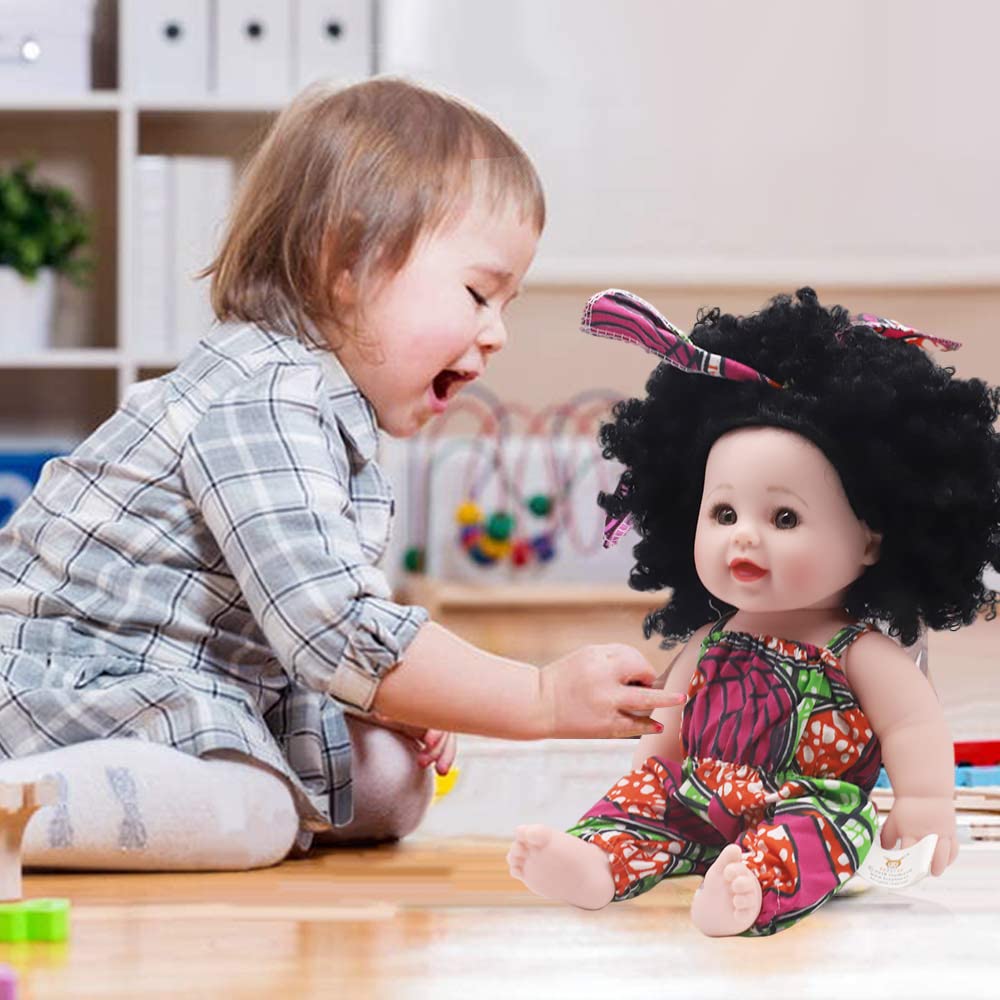 ELEPHANTBOAT Handmade Vinyl Realistic Rotatable Legs Arms with Removable Clothes Set Baby Dolls for Girls Birthday Gifts 30CM