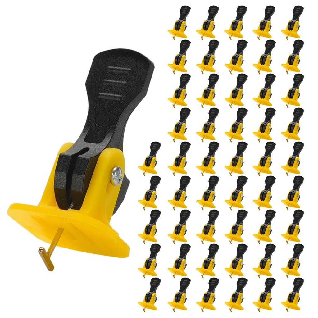 Serplex 50Pcs Tile Leveling Tools Kit Tile Leveler System Kit Reusable Tile Leveling Spacers, Leveling Wedges Fit 8-12mm Tiles, Tile Spacers Clips Floor Leveling Spacers Kits for Wall & Floor Tile