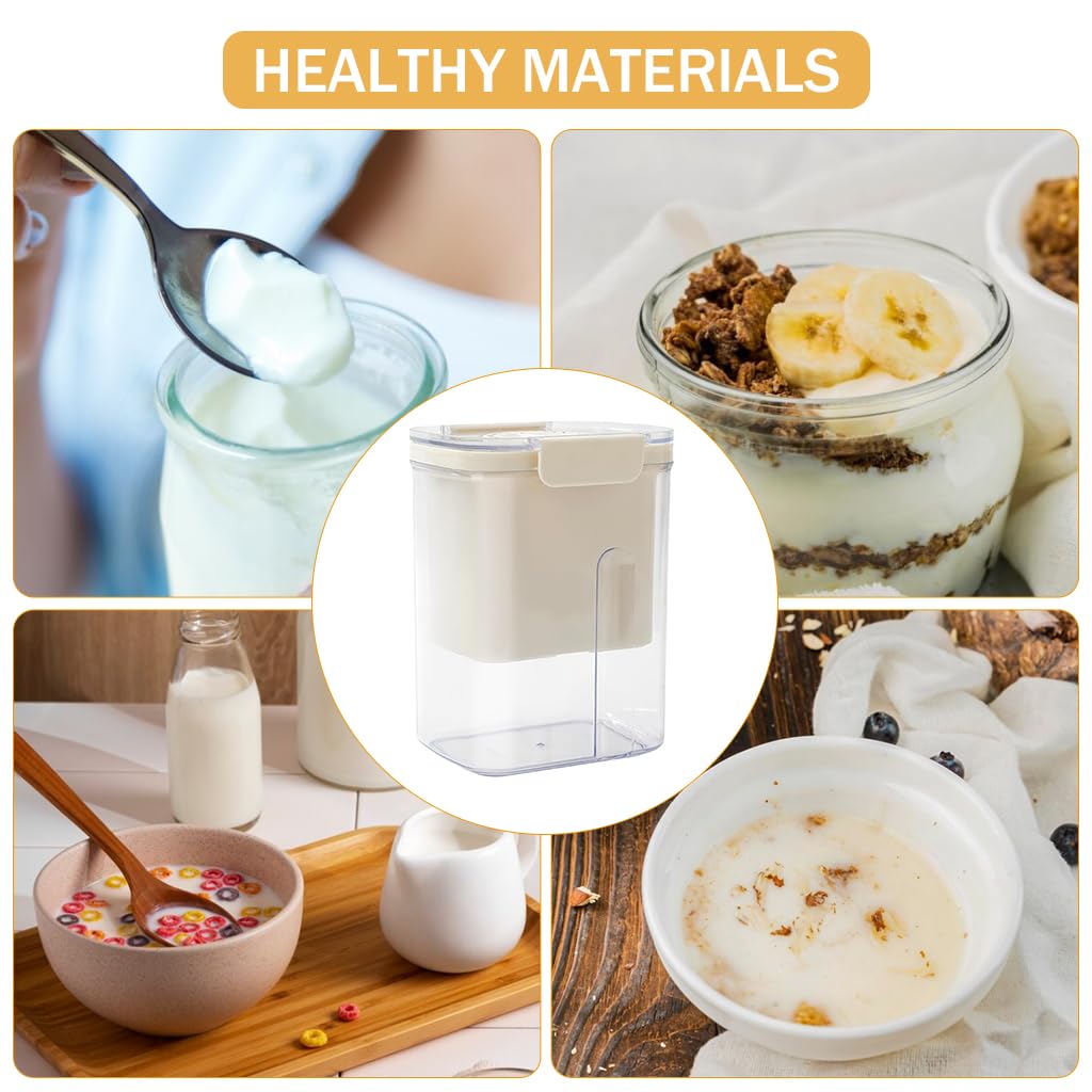 HASTHIP Yogurt Strainer 34 Oz Greek Yogurt Strainer with Lid Fine Mesh Yogurt Filter with Date Tracker Spring-Loaded Yogurt Press BPA Free Reusable Yogurt Strainer