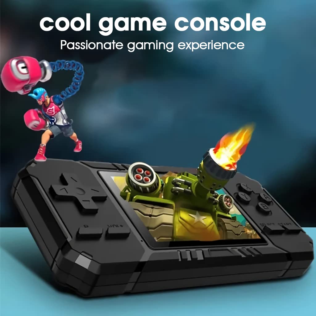 PATPAT Video Game Console for Kids Adults, 3'' Large Screen Built-in 520 HD Classic Retro Video Games, USB Rechargeable Electronic Game Player Gifts for Kids Birthday Christmas Gift Black
