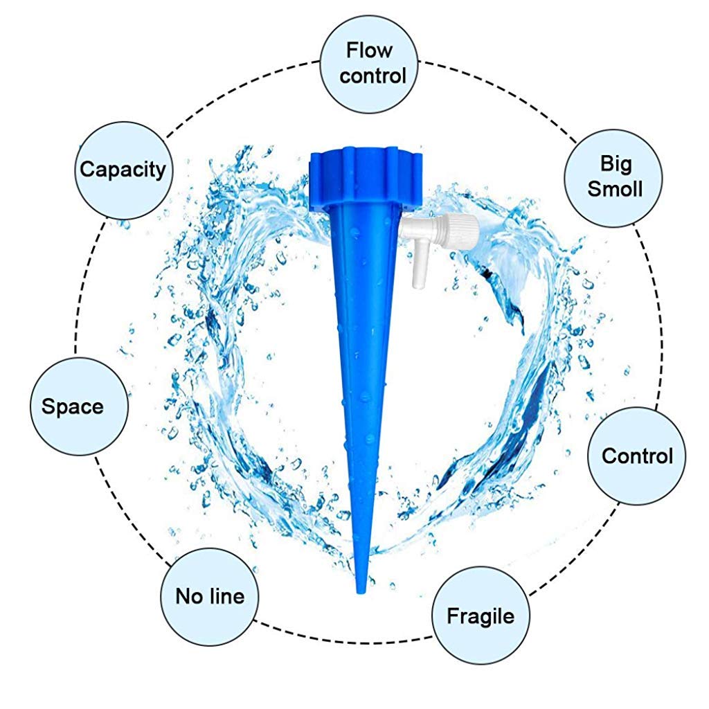 Supvox 12pcs Self Watering Drip Irrigation Kits Self Watering Device for Plants, Adjustable Self-Watering Spikes for Indoor Outdoor Potted Plants