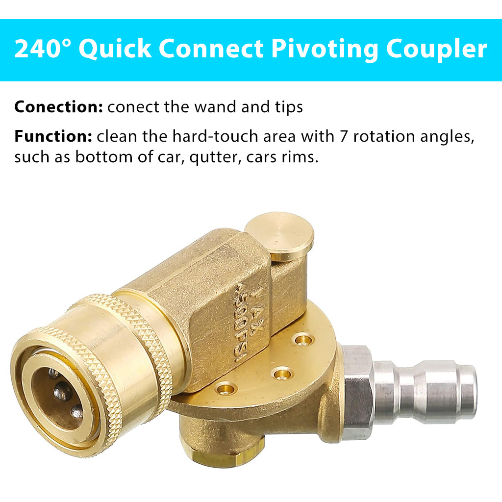 HASTHIP Pressure Washer Accessories Kit Flexible Washer Spray Nozzles Adapter & 4Pcs Washer Spray Nozzles Quick Connect Washer Nozzles Universal 1/4 Inch Quick Connect Pressure Washer Accessories