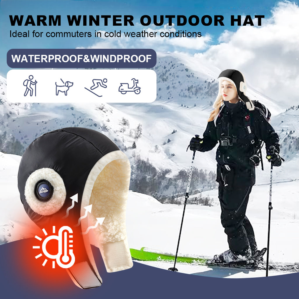 GUSTAVE Winter Ski Hat Thermal Riding Hat Fleece Liner Winter Cap with Earflap & Chin Belt Fashion Outdoor Sport Winter Hat for Men Women