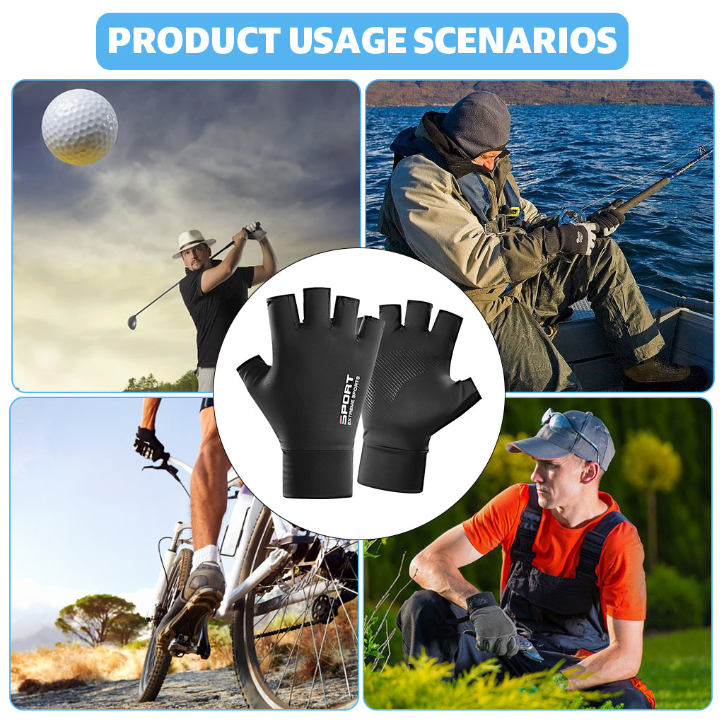 Proberos Fingerless Riding Gloves Compression Sport Gloves Fitness Gloves Breathable Summer Gloves Anti-slip Palm Fashion Unisex Summer Gloves for Rock Climbing, Hiking, Fishing, Cycling, Workout