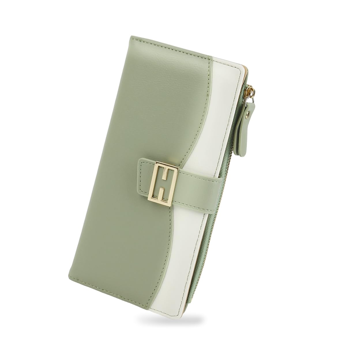 PALAY Women Purse Bag Fashion PU Purse for Women Bifold Purse for Women Large Capacity Cards Bag Cash Bag Evening Hand Bag Clutch Bag for Women Gift for Women Women, Mint Green