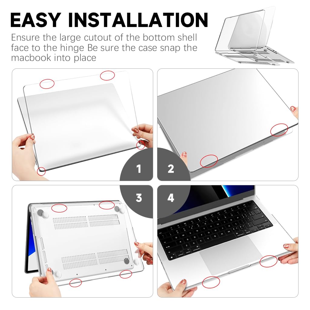 ZORBES Laptop Case Cover for MacBook Pro M4 14 Inch Transparent Laptop Case Fashion Cover Transparent Laptop Case Cover Compatible with MacBook Pro M4 A3112 /A3185 /A3401 /A2992 /A2918/ A2779/ A2442