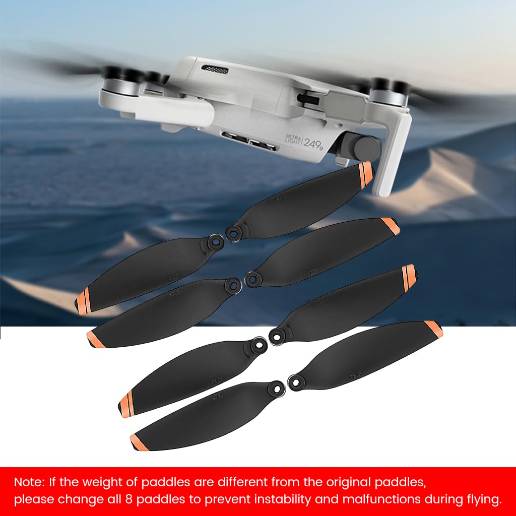ZORBES DJI Mini 2 Propeller 8pcs DJI Mini 2 Propeller Blades Replacement for DJI Mini 2, Ultral Lightweight Silent Flight Propeller Set with Screwdriver and 12 Screws, No DJI Mini 2