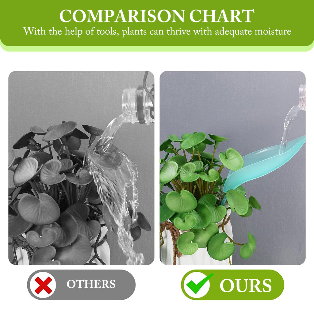 HASTHIP 3Pcs Small Plant Pot Watering Tools Slow Watering Tool Creative Decorative Leaf Shape Watering Gentle Watering Channel Funnel for Indoor Plants Small Desk Plant Office Plant