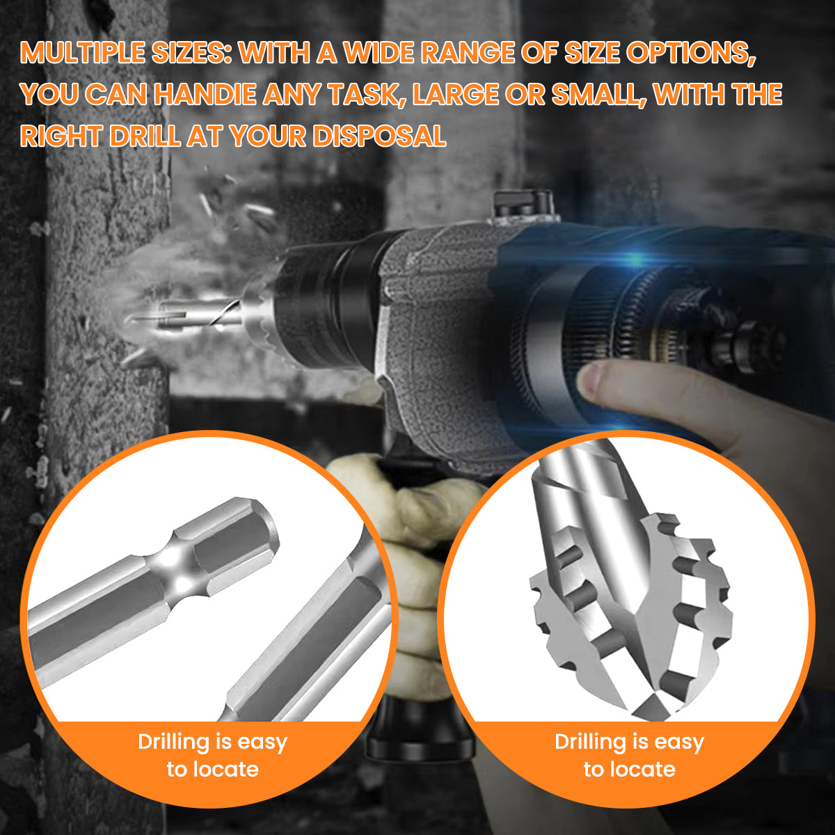Serplex 7Pcs Alloy Steel Carbide Drill Bits for Ceramic Tiles, Ceramic, Glass, Marble, Concrete, 3/4/5/6/8/10/12mm High Impact 4-Edge Sawtooth Power Drill Bits Hex Shank Hole Opener Drill Bit