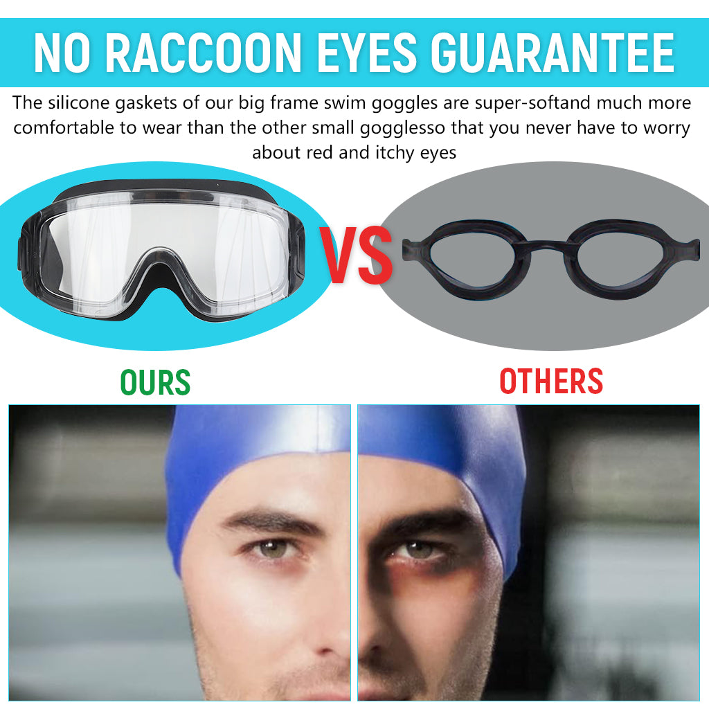 Proberos Swim Goggles No Leaking Anti-Fog Pool Goggles Swimming Goggles for Adult Men Women Youth, UV Protection 180° Vision Black