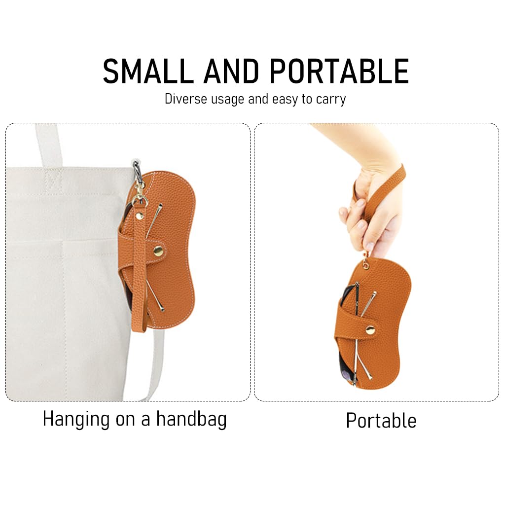 PALAY Soft Leather Sunglasses Organizer Box Fashion Women Sunglasses Organizer Case with Wrist Strap & Shoulder Belt Portable Glasses Pouch Outdoor Carrying Bags for Sunglasses Eyeglass Bag