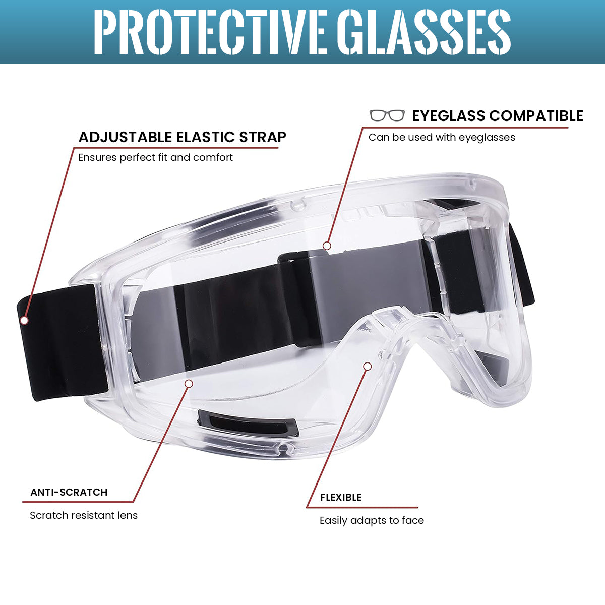 Serplex Respirator Mask & Protective Goggles Dual Way Gas Mask Kit Industrial Filtration Level Dustproof Respirator Mask with 10Pcs Replacement Filter Pads