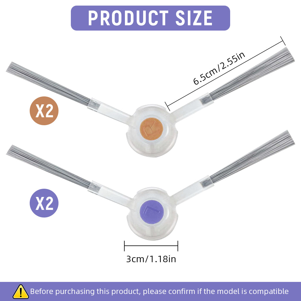 HASTHIP 4Pcs Side Brushes for Narwal Freo X Ultra Replacement Side Brushes Universal Spare Side Brushes Accessories for Narwal Freo X Plus/Freo X Plus