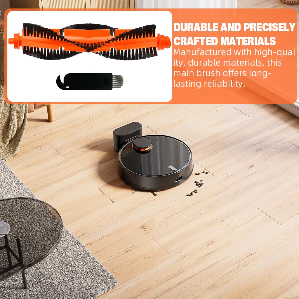 HASTHIP® Compatible with Mi Robot Vacuum Mop-P, Main Brush Replacement Vacuum Cleaner Main Brush for Mop-P, with Narrow Cleaning Brush for Main Brush.