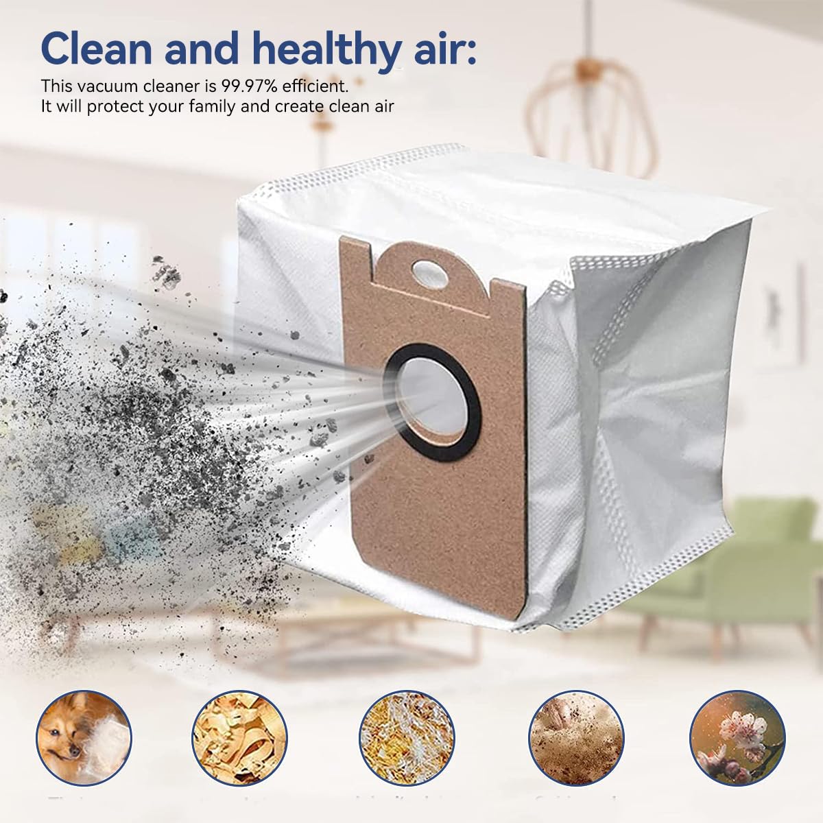 Verilux Vacuum Cleaner Accessories for ILIFE T10S Robot Vacuum Cleaner with 1 Main Brush, 4 Side Brushes, 2 Mop Cloth, 2 Filters, 2 Dust Collection Bags