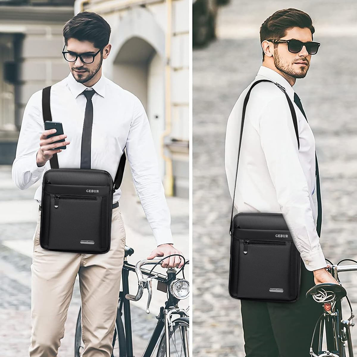 GUSTAVE Sling Bag for Men wtih Adjustable Strap, Waterproof & Anti-Scratch Large Capacity Shoulder Bag Crossbody Bags, Messenger Bag, Stylish Side Bag for College