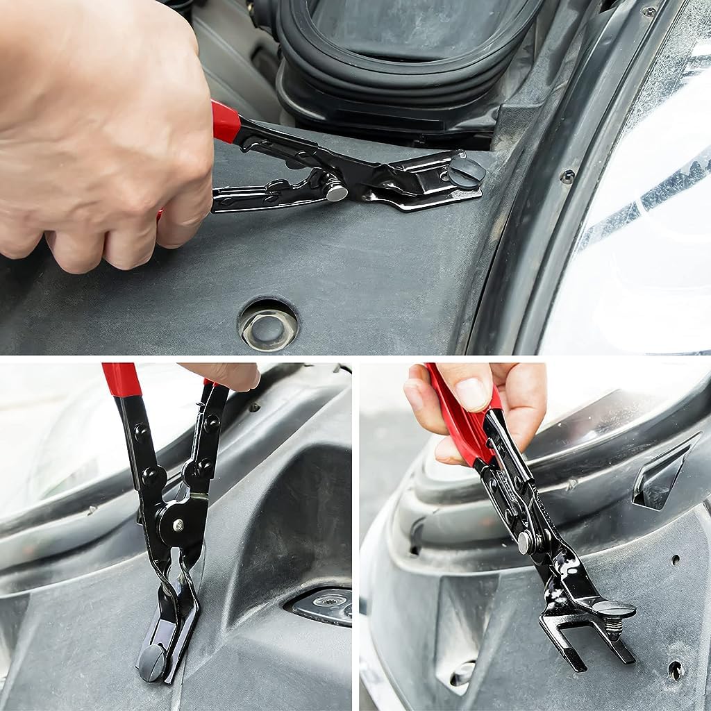 STHIRA® 9PCS Car Repair Tool Clip Pliers Set Rubber Remover Trim Removal Kit Fastener Pry Set Repairing with Storage Bag