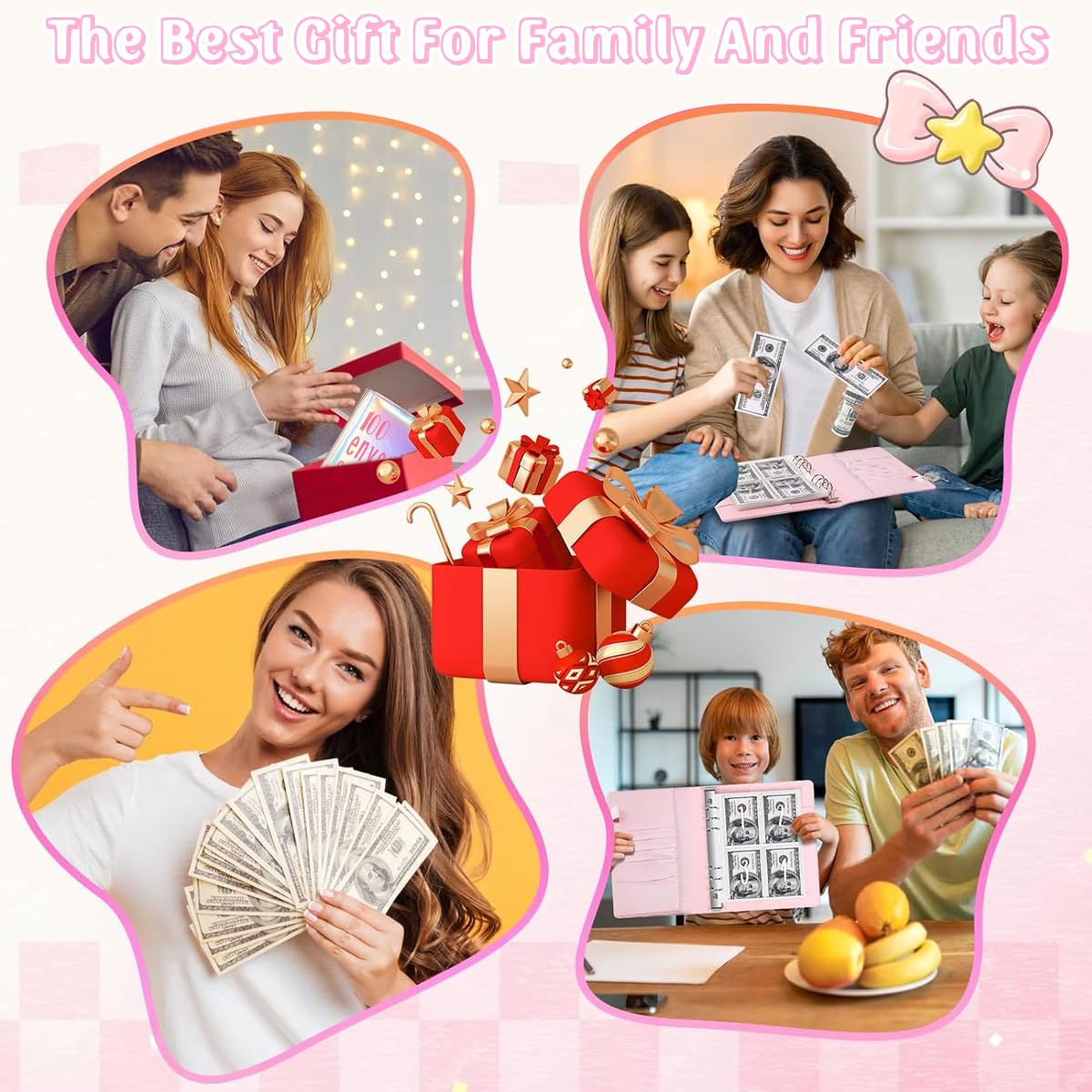 HASTHIP 100 Envelopes Money Saving Challenge Binder Budgeting Planner $5050 Reusable Portable Organizer Money Saving Challenge Book