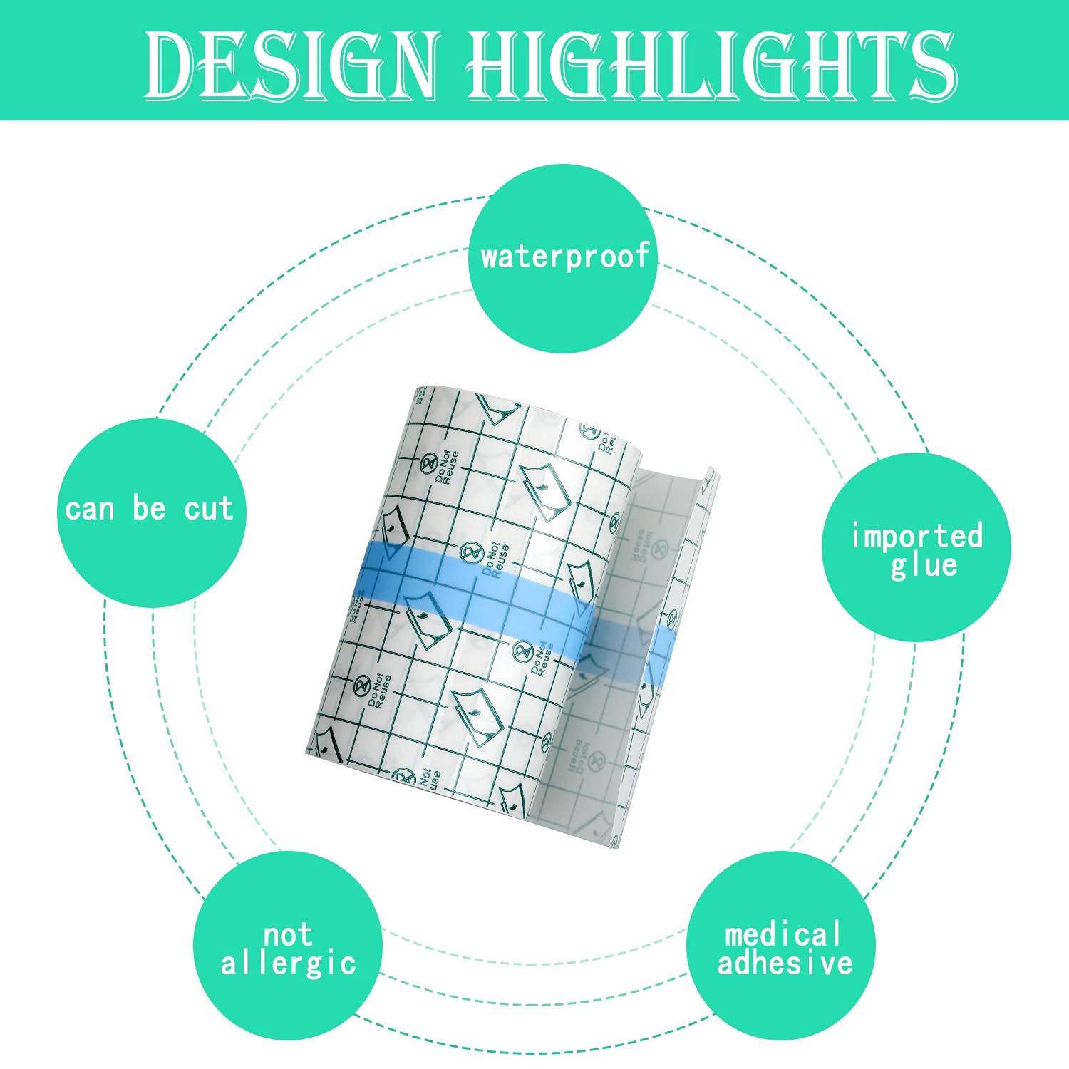 HANNEA Transparent Stretch Adhesive Bandage Waterproof Bandage Clear Adhesive Bandages Dressing Tape for Tattoos & Second Skin Healing Protection Supplies (2.7inch × 393inch) (7cm×10m)